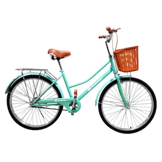 Foto 2 | Bicicleta Urbana Rodada 26 Bluelander Turquesa Con Canasta Para Bicicleta