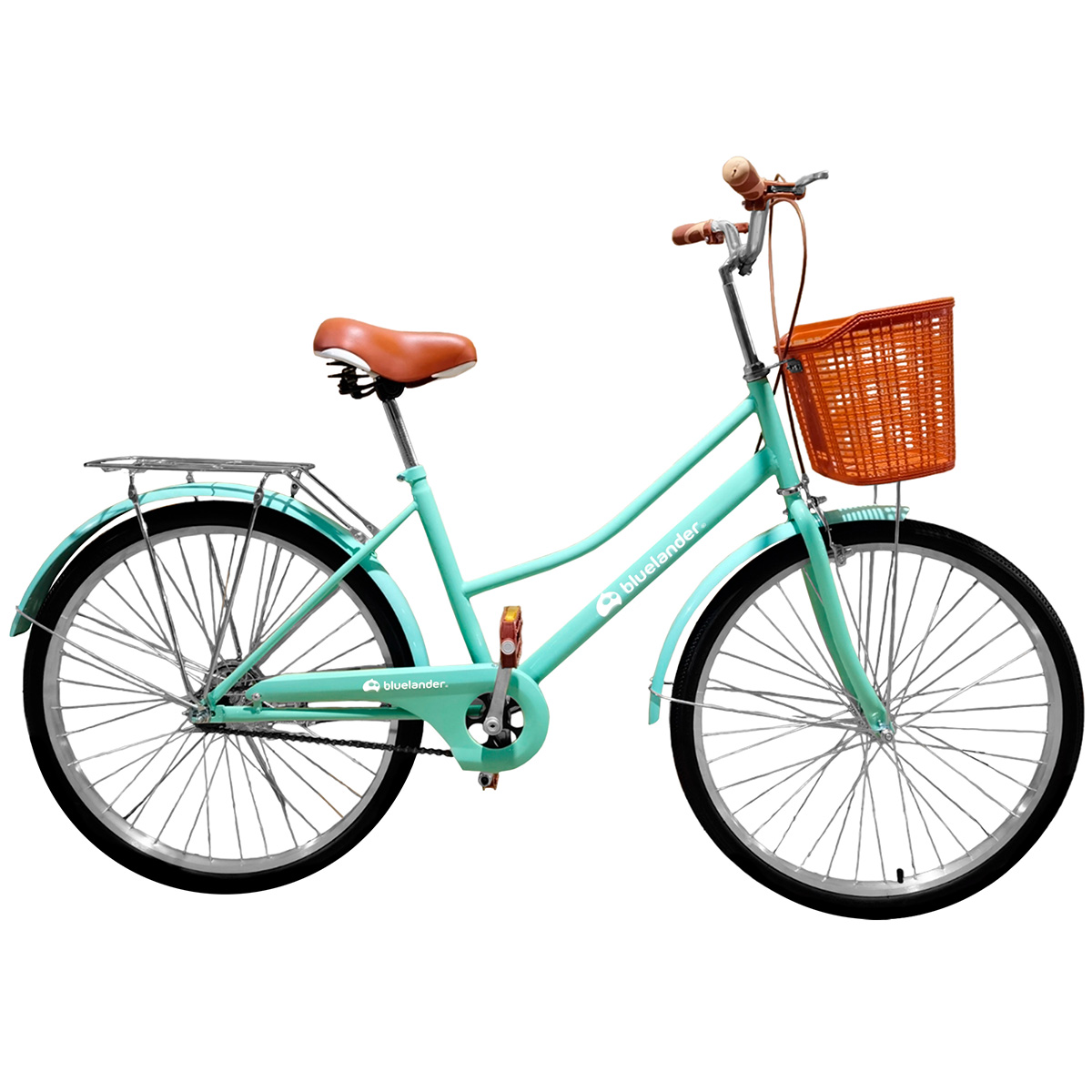 Foto 2 pulgar | Bicicleta Urbana Rodada 29 Bluelander Turquesa Con Canasta Para Bicicleta
