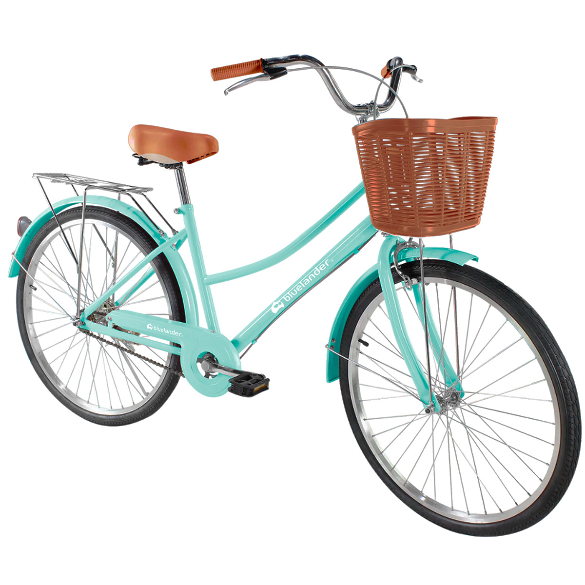 Foto 3 pulgar | Bicicleta Urbana Rodada 29 Bluelander Turquesa Con Canasta Para Bicicleta