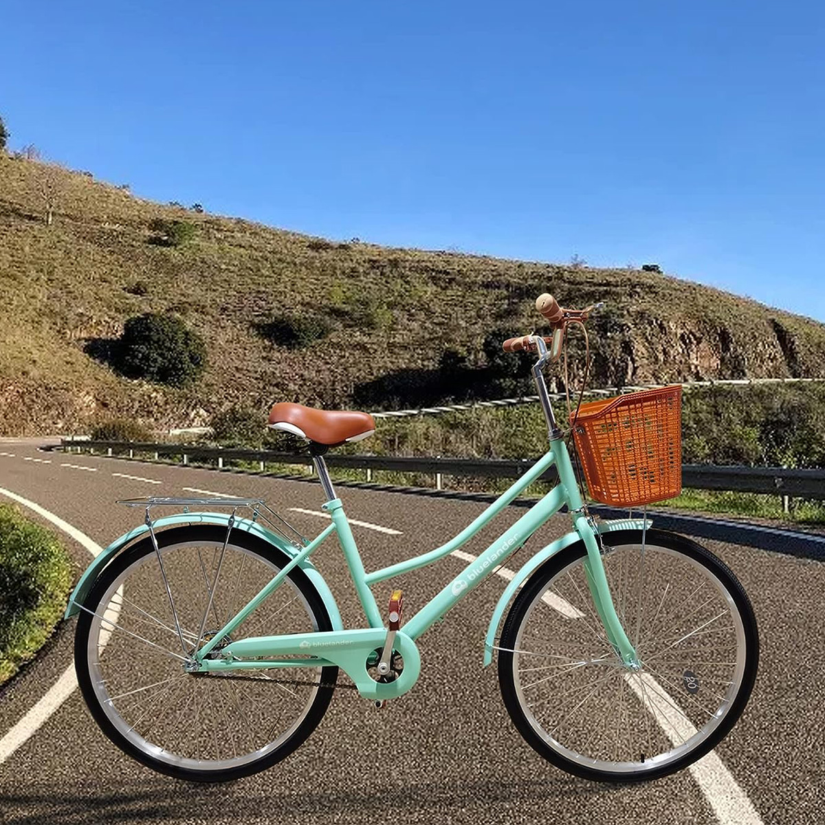 Foto 6 pulgar | Bicicleta Urbana Rodada 29 Bluelander Turquesa Con Canasta Para Bicicleta