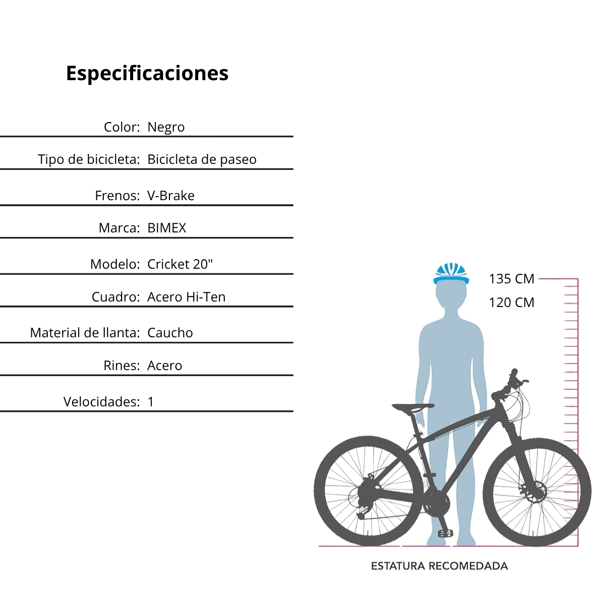 Foto 4 | Bicicleta Gosa R20 Cricket Negro