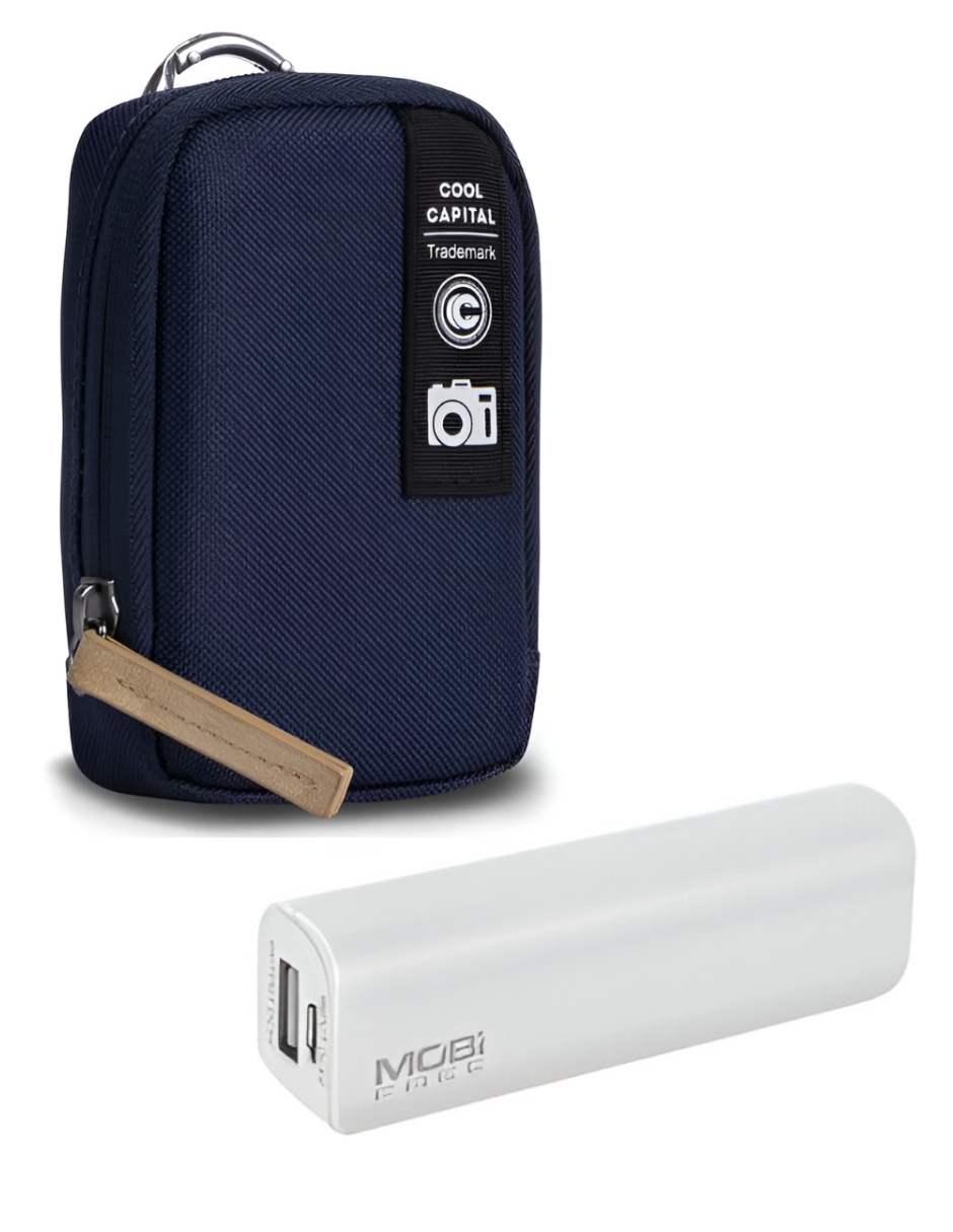 Estuche Para Cámara Con Batería Portatil Cool Capital Color Azul