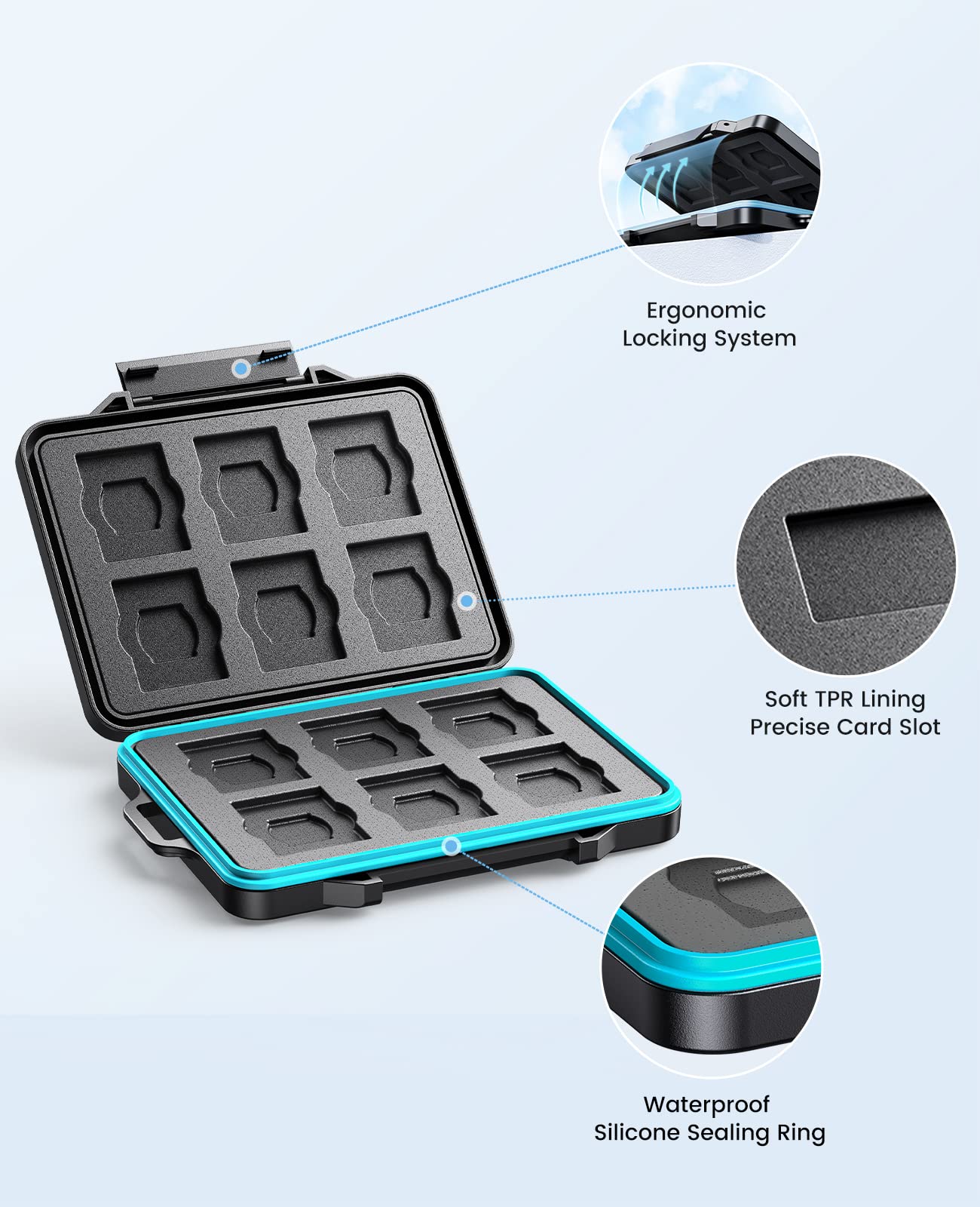 Foto 4 pulgar | Funda Para Tarjetas De Memoria Orico Con 24 Ranuras, Resistente Al Agua Y A Los Golpes - Venta Internacional.