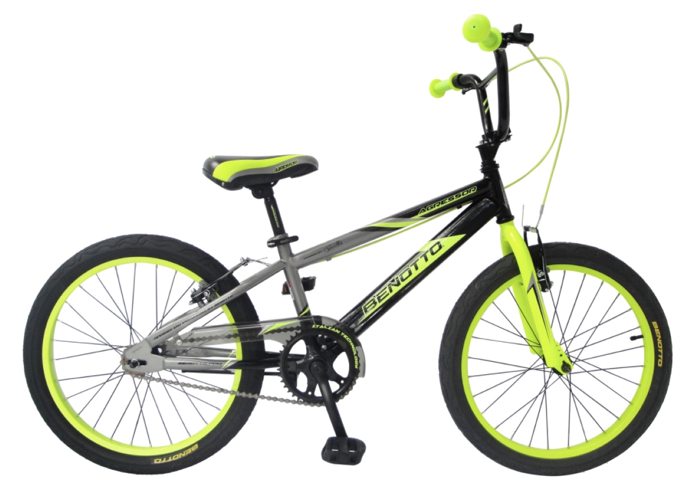 Bicicleta Benotto Agressor R20 color  Negro/Amarillo