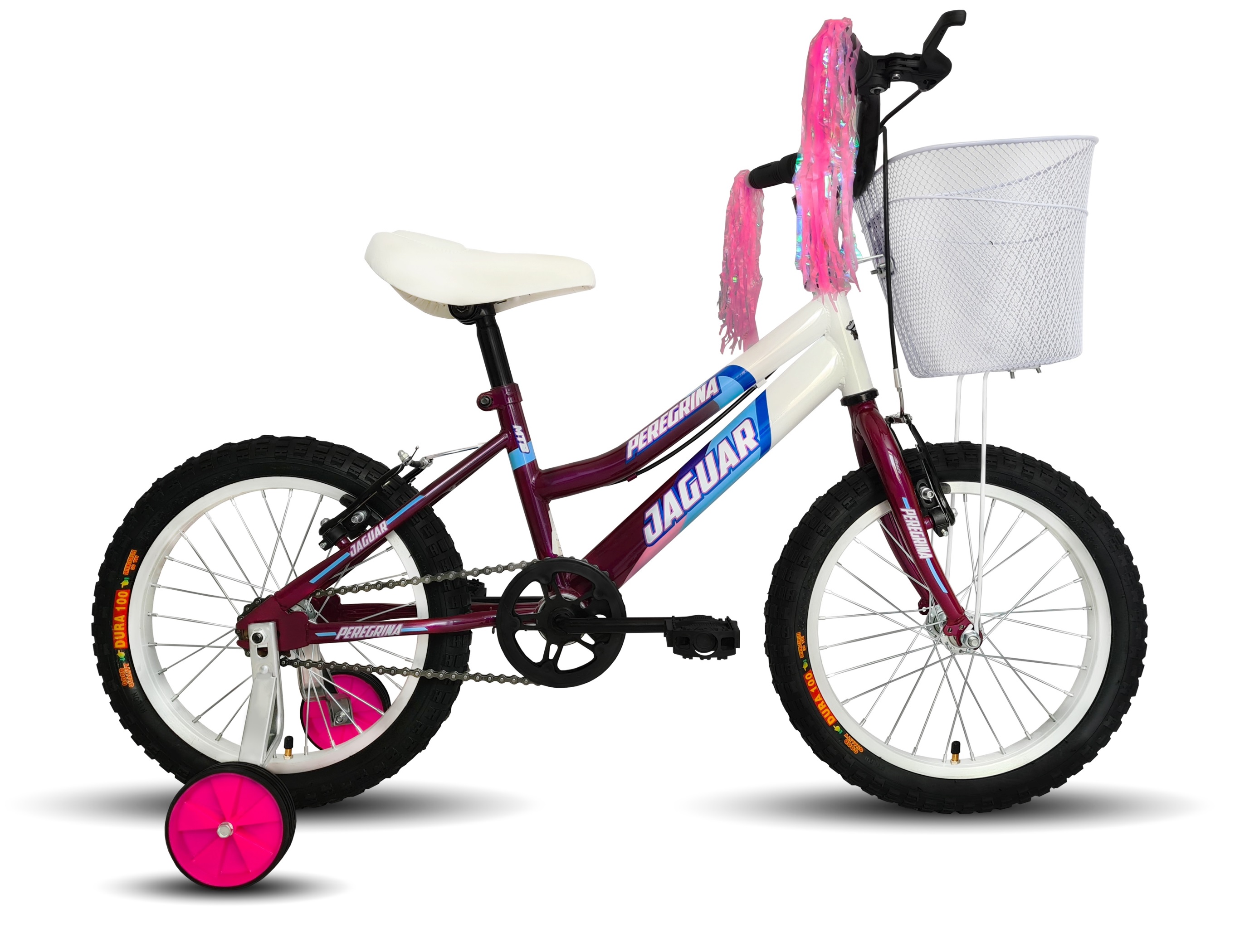 Foto 1 | Bicicleta Infantil Jaguar Peregrina Púrpura Rodada 16 Equipada con Canasta