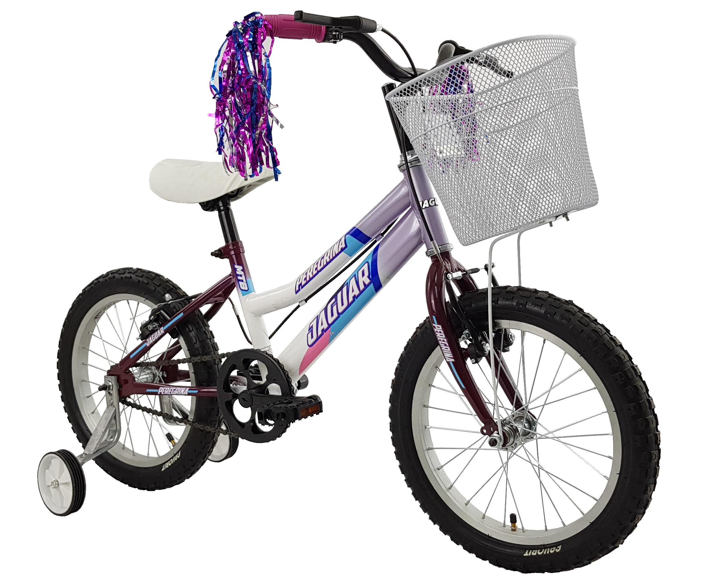 Foto 3 pulgar | Bicicleta Infantil Jaguar Peregrina Púrpura Rodada 16 Equipada con Canasta