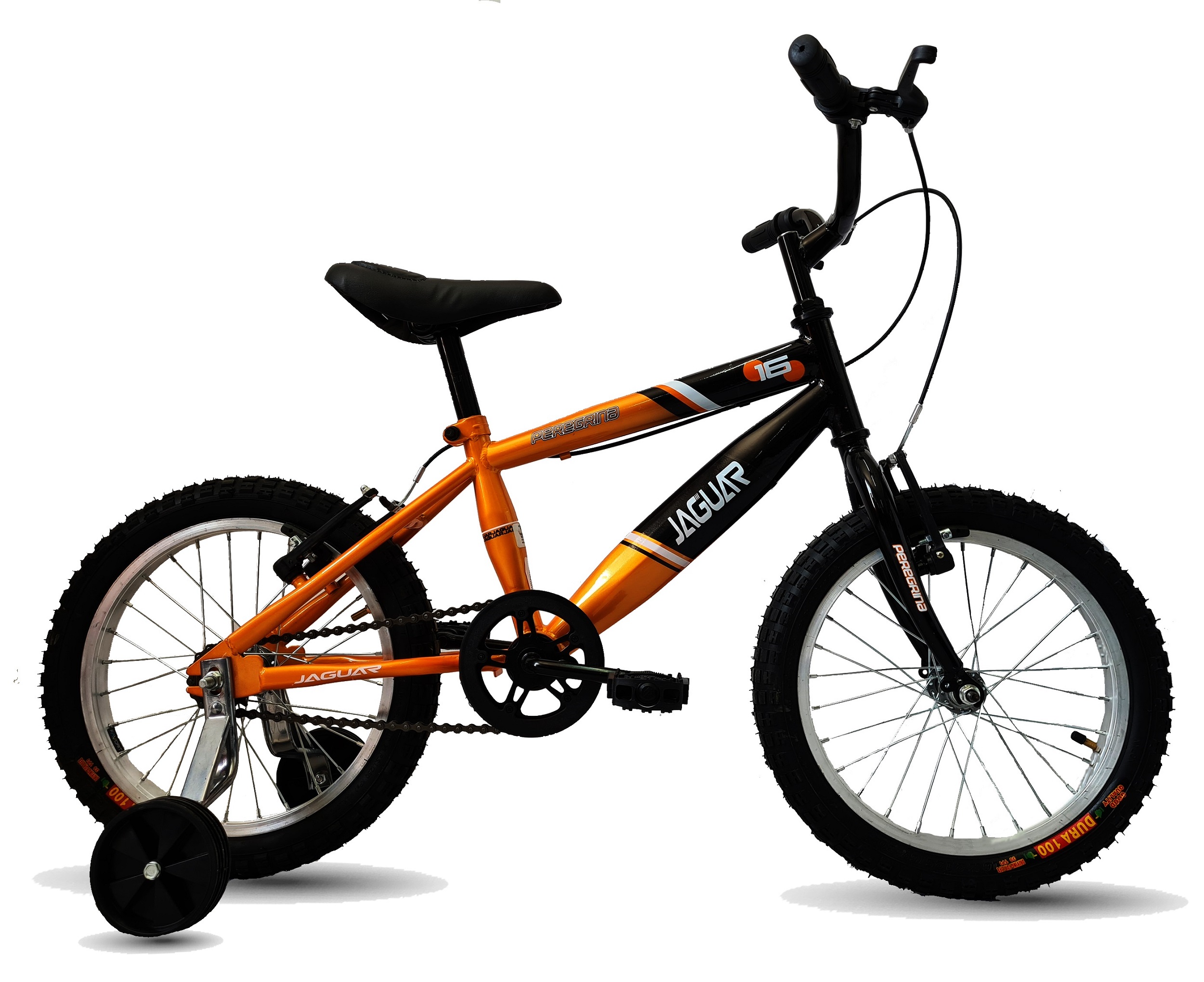 Foto 2 pulgar | Bicicleta Jaguar Peregrina Rodada 16 Color Naranja Con Ruedas Entrenadoras