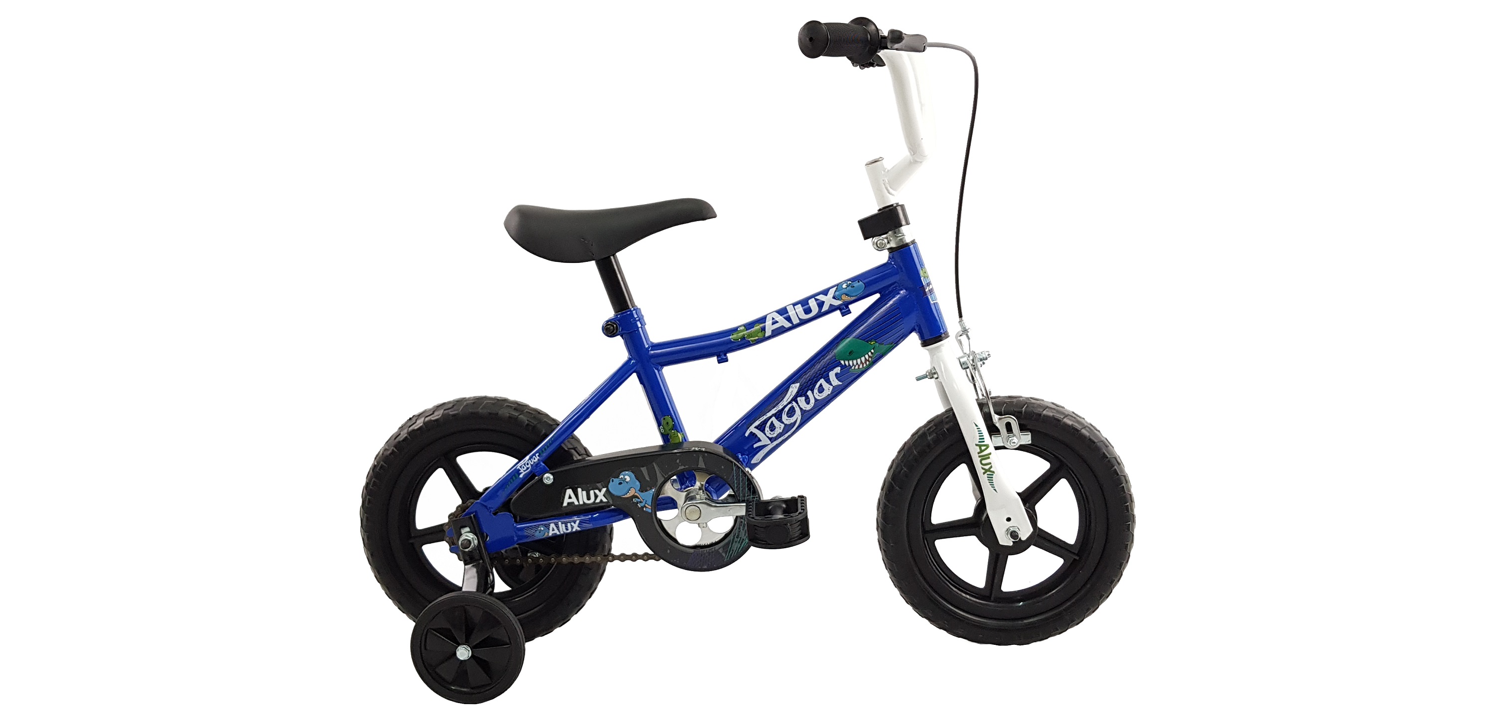 Bicicleta Jaguar Alux Rodada 12 color Azul con Ruedas Estabilizadoras