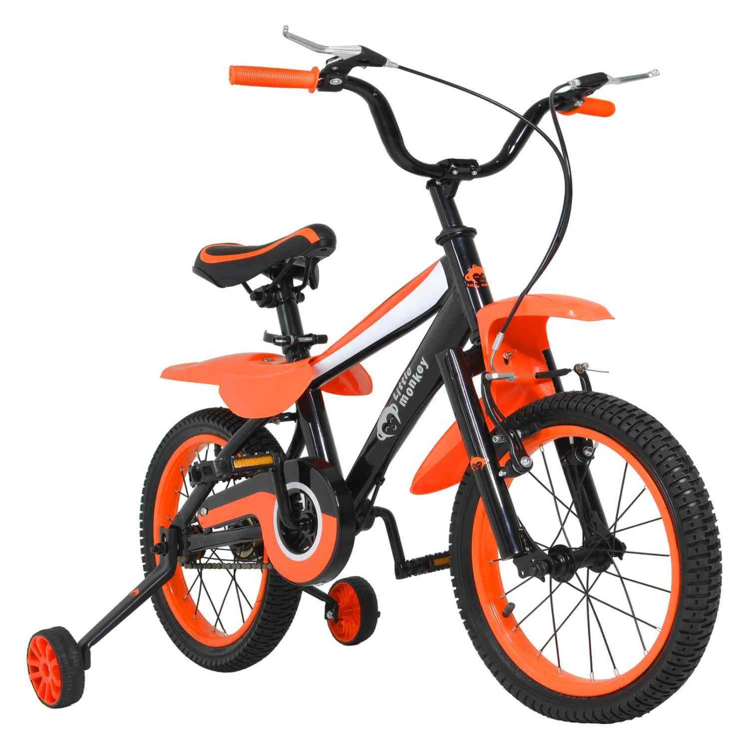 Bicicleta Infantil Little Monkey color Anaranjado con Llantas Entrenadoras