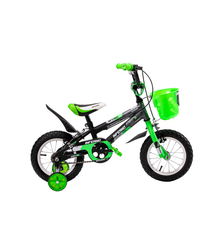 Bicicleta para Niños UNIBIKE color Verde R12 Llantas Aire y Entrenamiento