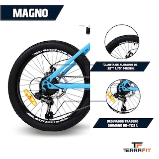 Foto 4 | Bicicleta Infantil Terrafit Magno R20 Acero Inoxidable 21V color Azul