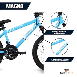 Foto 5 | Bicicleta Infantil Terrafit Magno R20 Acero Inoxidable 21V color Azul