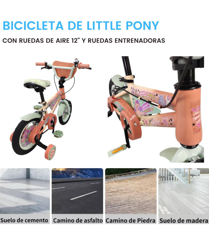 Foto 4 pulgar | Bicicleta para Niños Rodada 12 My Little Ponny Llantas Entrenadoras Rosa