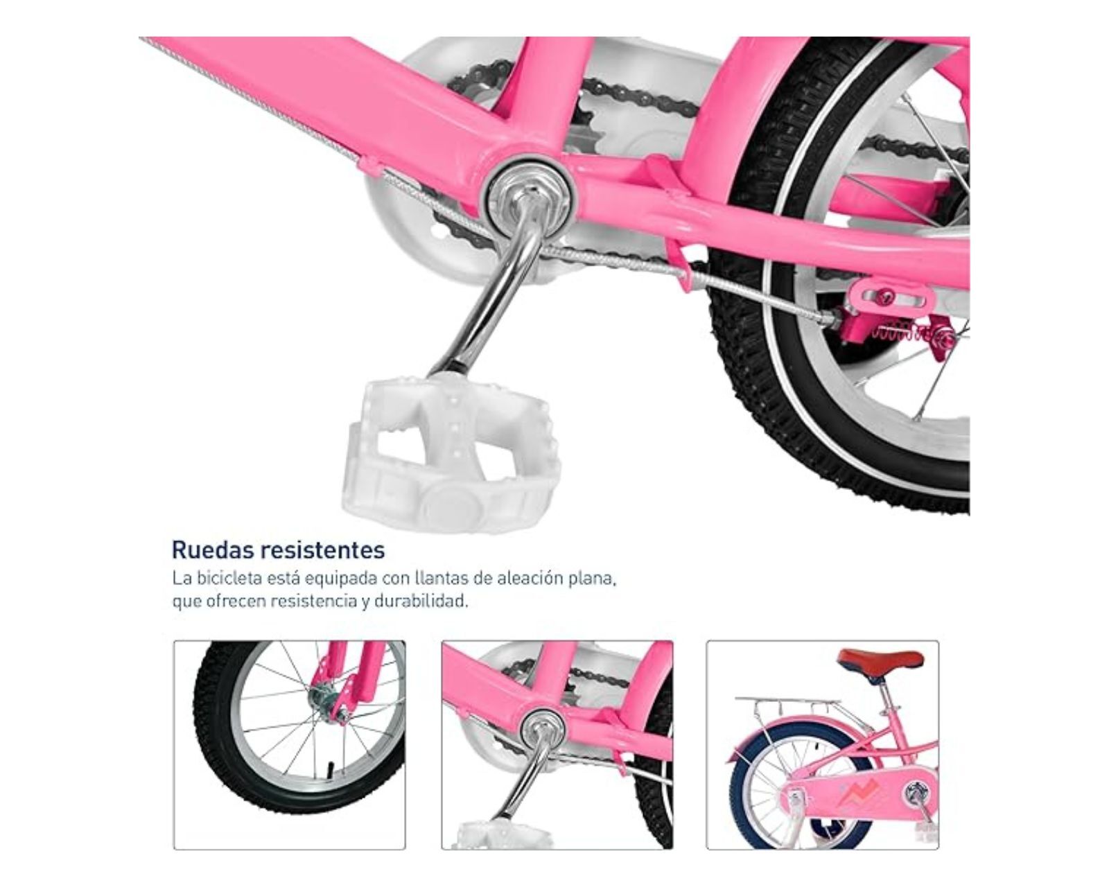 Foto 5 pulgar | Bicicleta Infantil Bluelander BICI-0013 Rosa Rodada 16 con Ruedas de Entrenamiento/ Canastilla/ Parrilla
