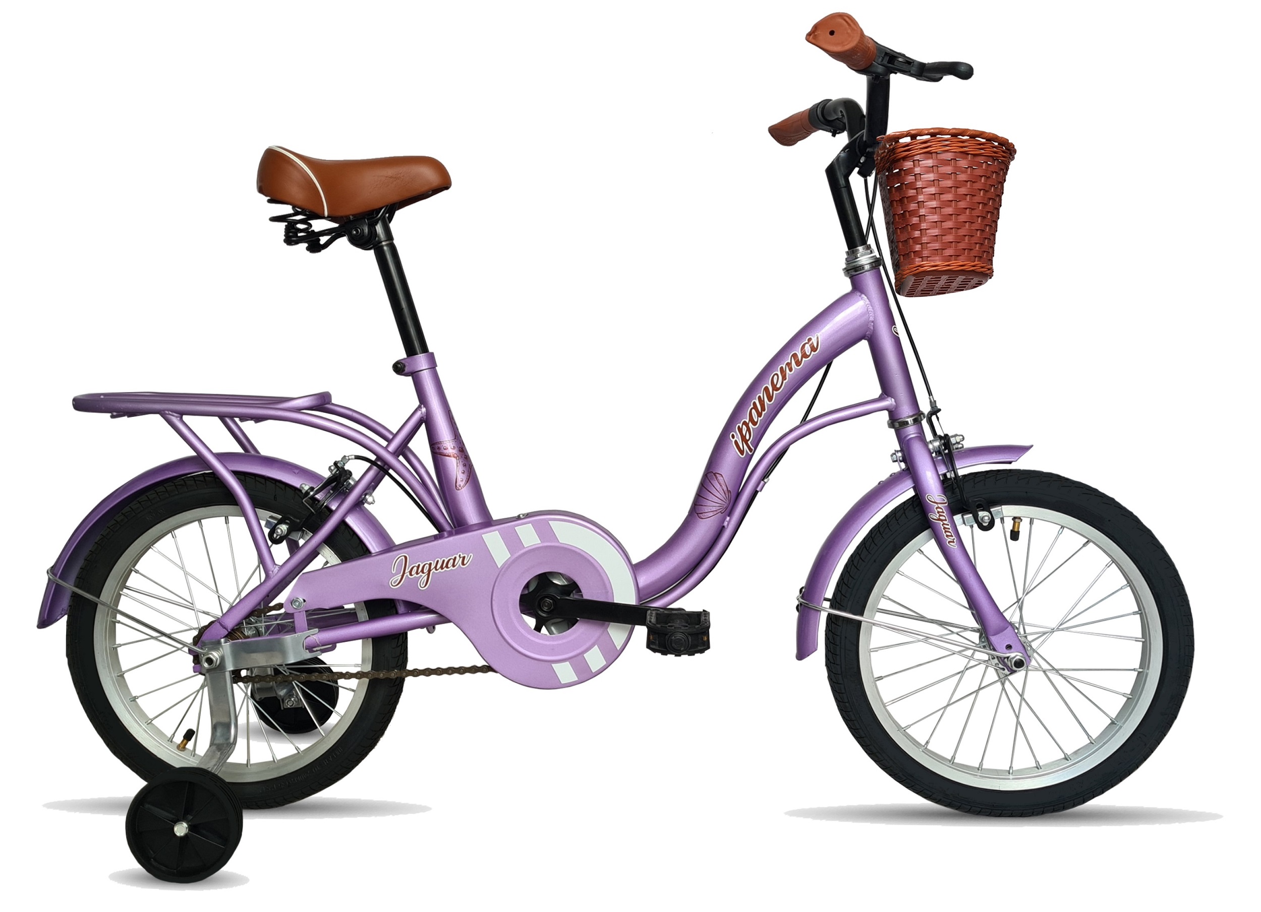 Bicicleta Infantil Jaguar Ipanema Morada Rodada 16 con Ruedas Estabilizadoras