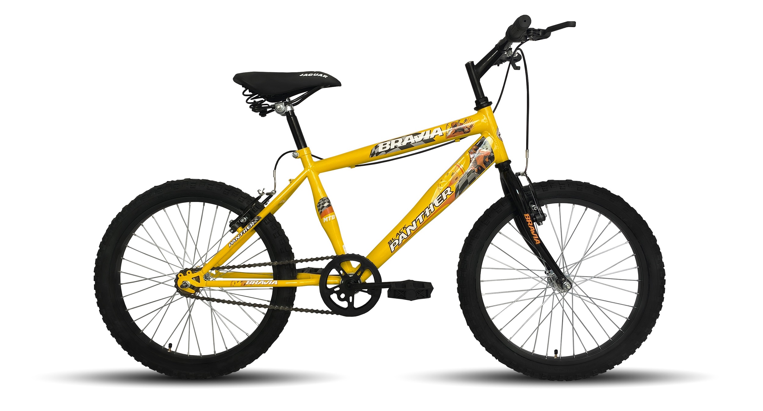 Bicicleta Black Panther Bravia Amarillo Rodada 20