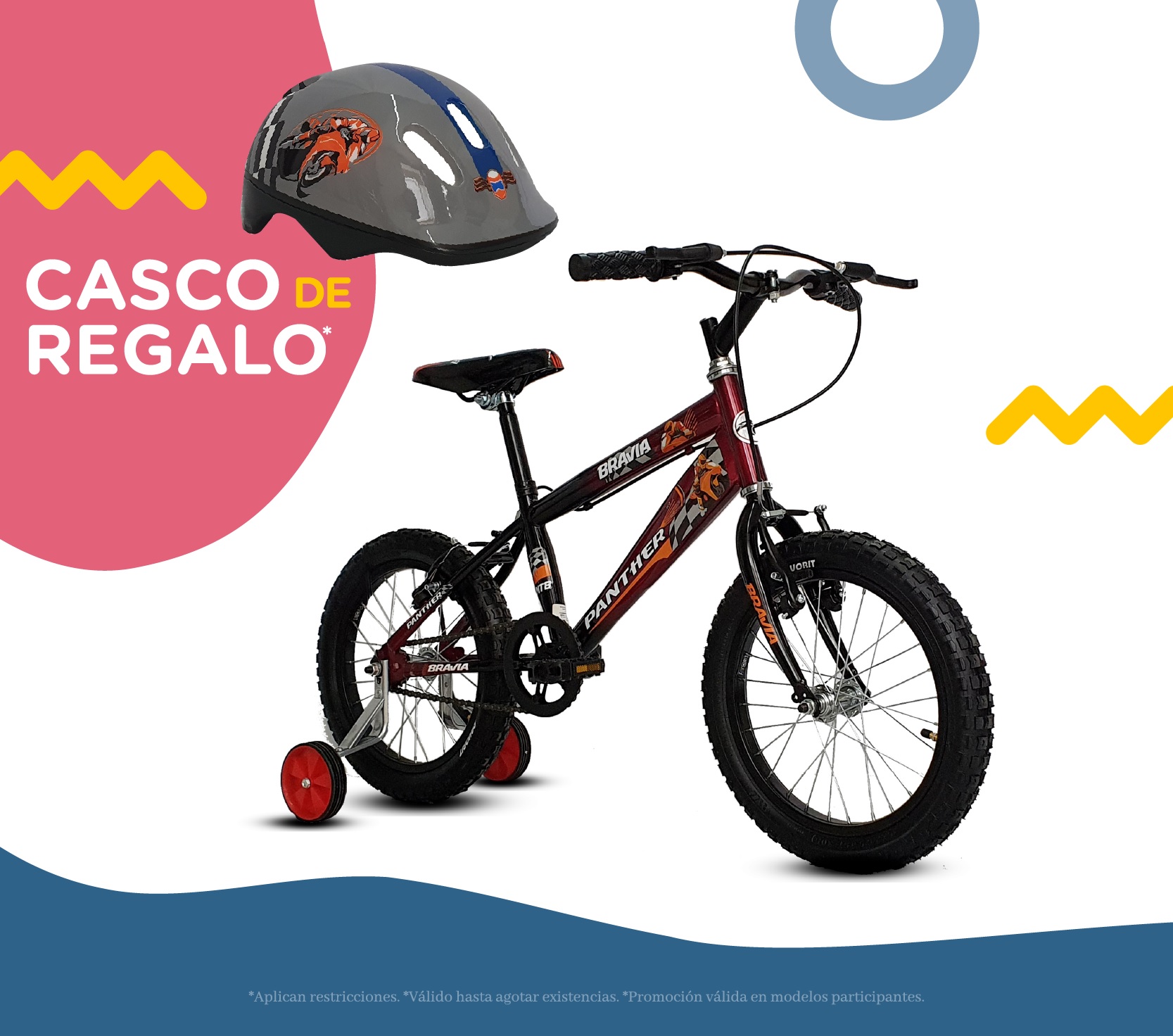 Foto 2 | Bicicleta Black Panthe Bravia R16 color Rojo Infantil