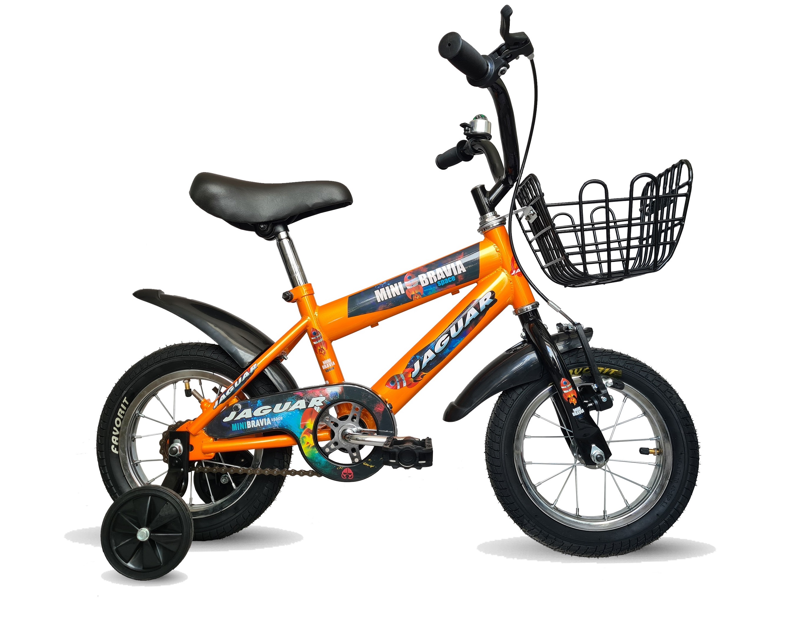 Foto 2 pulgar | Bicicleta Jaguar Minibravia Rodada 12 Naranja Llantas Inflables