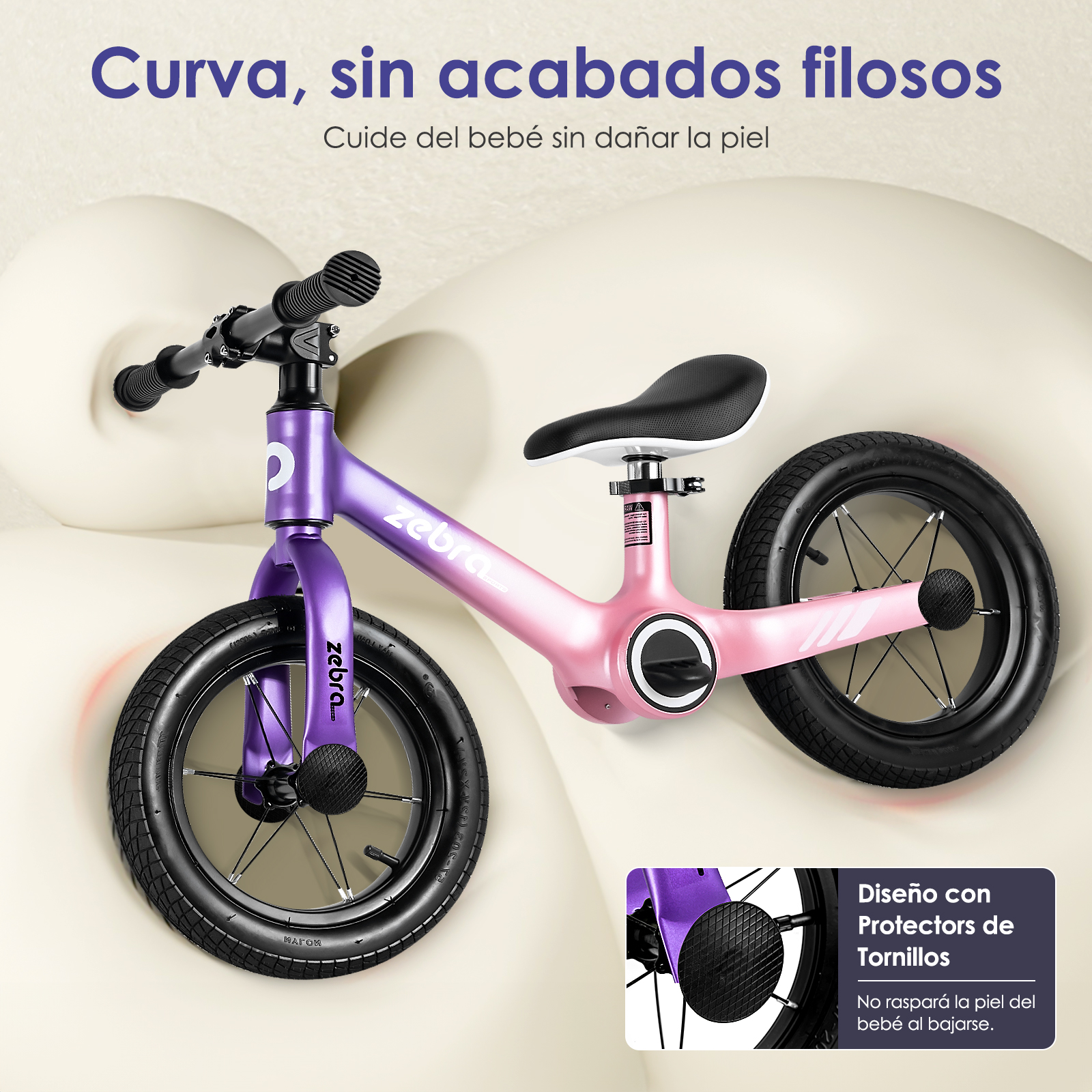 Foto 5 pulgar | Bicicleta Infantil de Balance Generac S10122 Multicolor Llantas Antipunción 12''