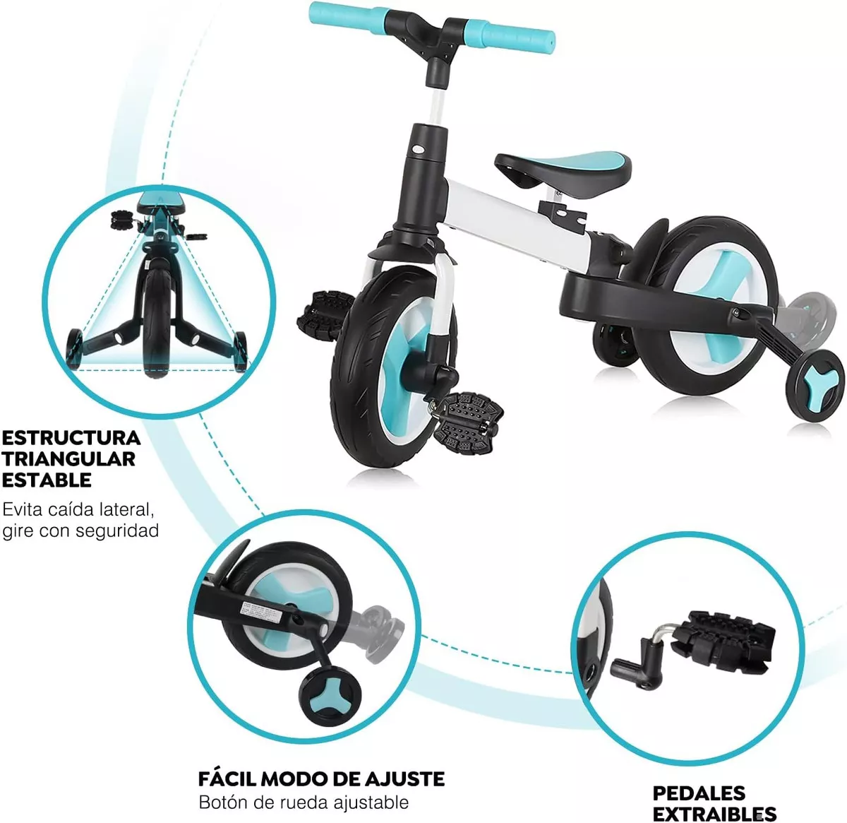 Foto 3 | Bicicleta Triciclo de Equilibrio Sangkee Azul