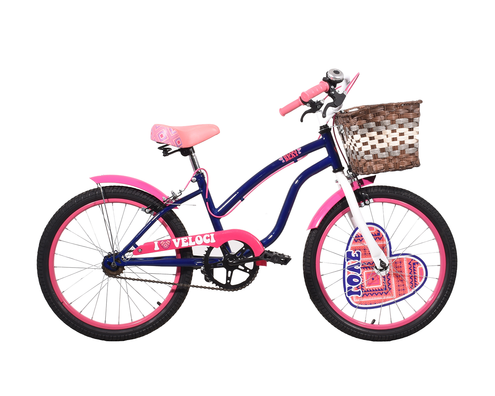 Foto 2 pulgar | Bicicleta Veloci Heart Beat City Rodada 20 Azul con Rosa para Niña