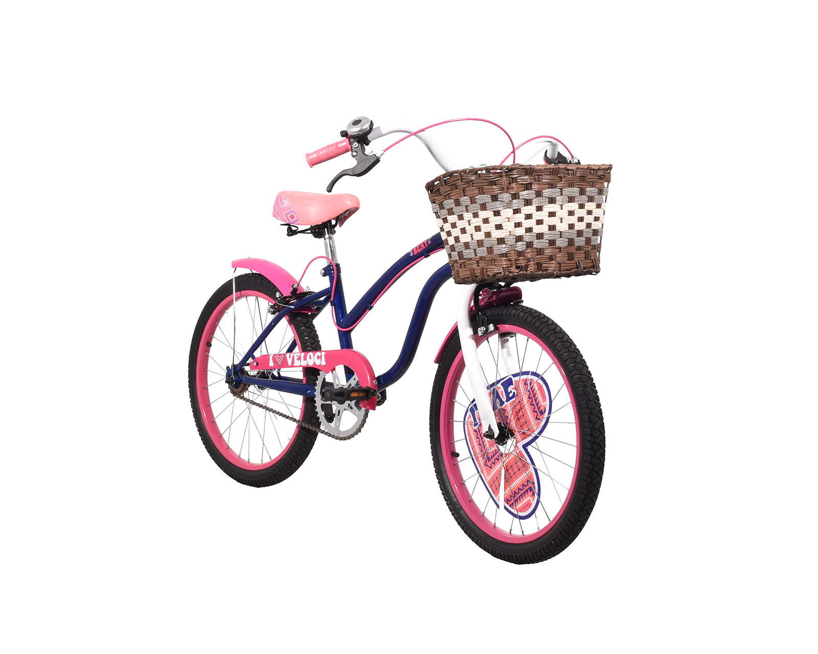 Foto 3 pulgar | Bicicleta Veloci Heart Beat City Rodada 20 Azul con Rosa para Niña