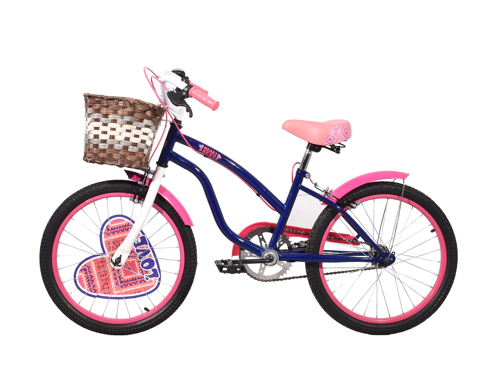 Foto 6 pulgar | Bicicleta Veloci Heart Beat City Rodada 20 Azul con Rosa para Niña
