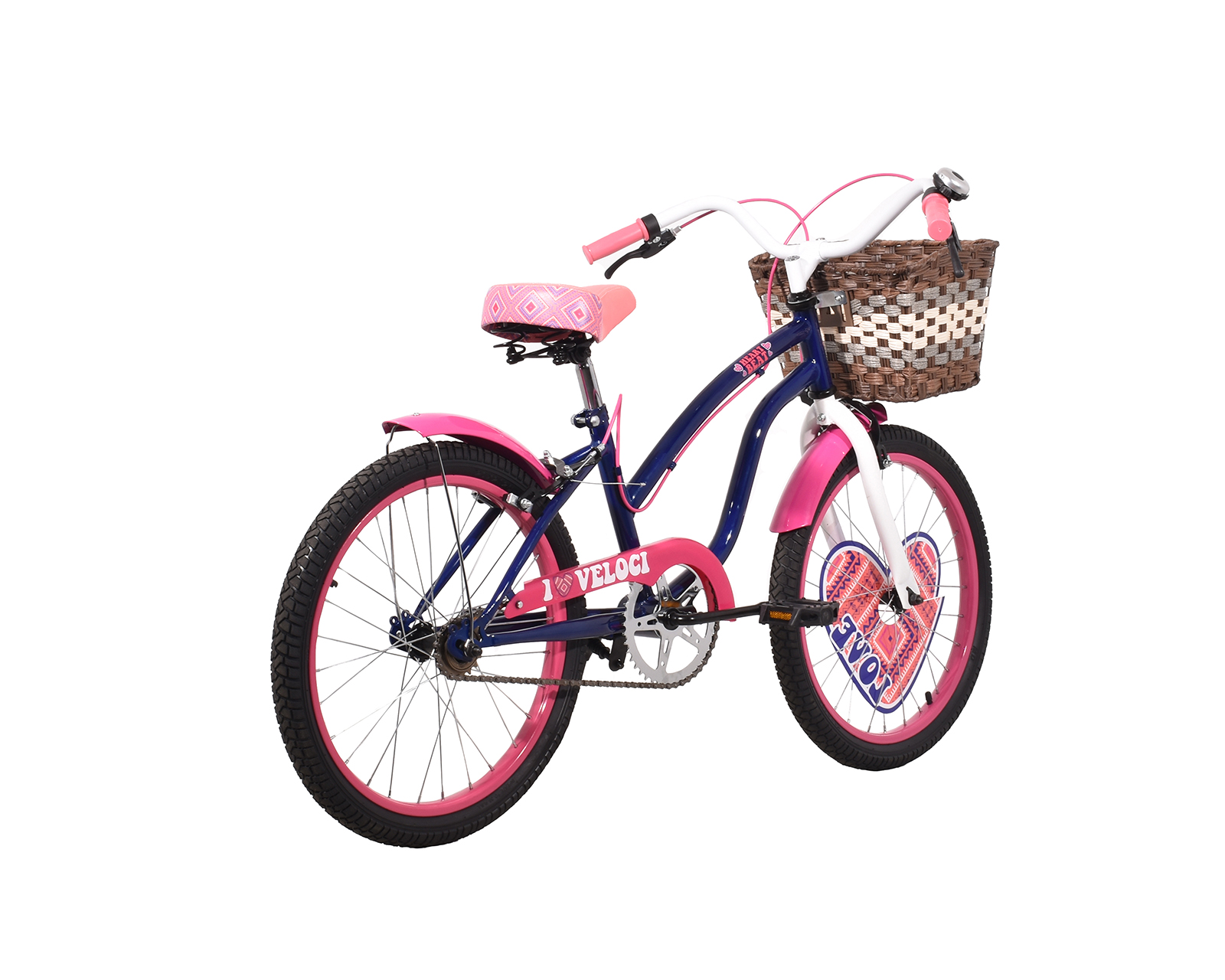 Foto 7 pulgar | Bicicleta Veloci Heart Beat City Rodada 20 Azul con Rosa para Niña