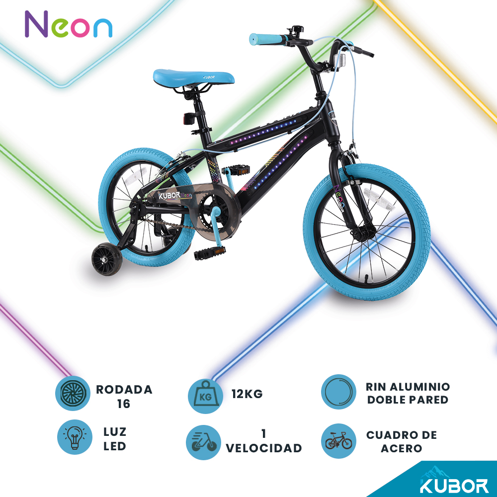 Foto 4 pulgar | Bicicleta Infantil Rodada 16 Kubor Azul