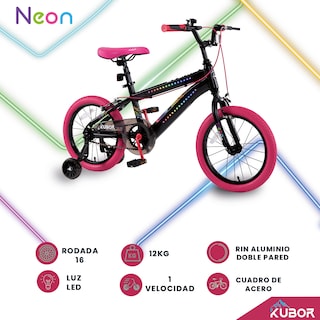 Foto 3 | Bicicleta Infantil Rodada 16 Kubor Rosa