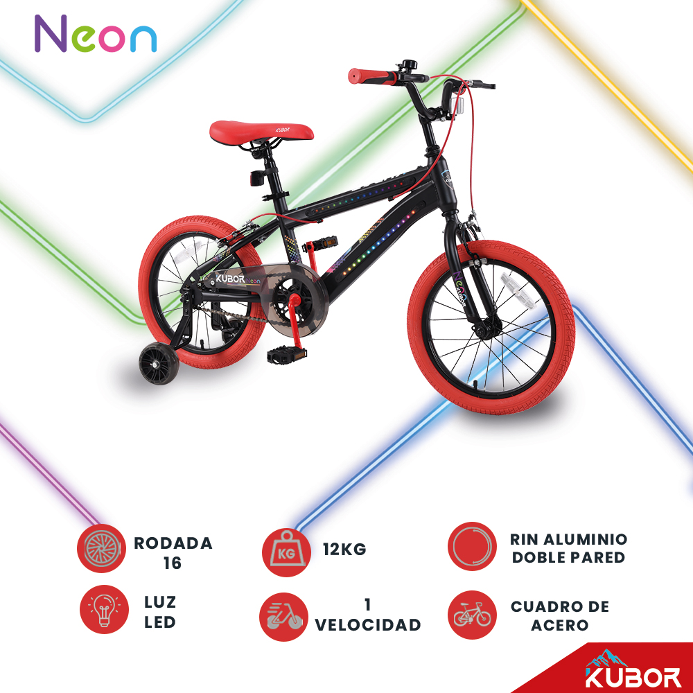 Foto 4 pulgar | Bicicleta para Niño Rodada 16 Kubor Roja