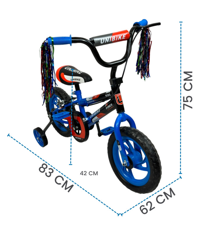 Foto 5 | Bicicleta Infantil Rodada 12 Azul con Ruedas de Entrenamiento