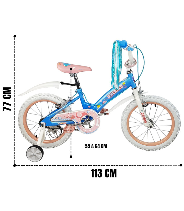 Foto 4 | Bicicleta R16 Llantas Aire y Entrenamiento Game Azul para Niñas