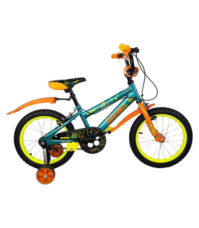 Bicicleta R16 Llantas Aire y Entrenamiento Colorin Verde para Niños