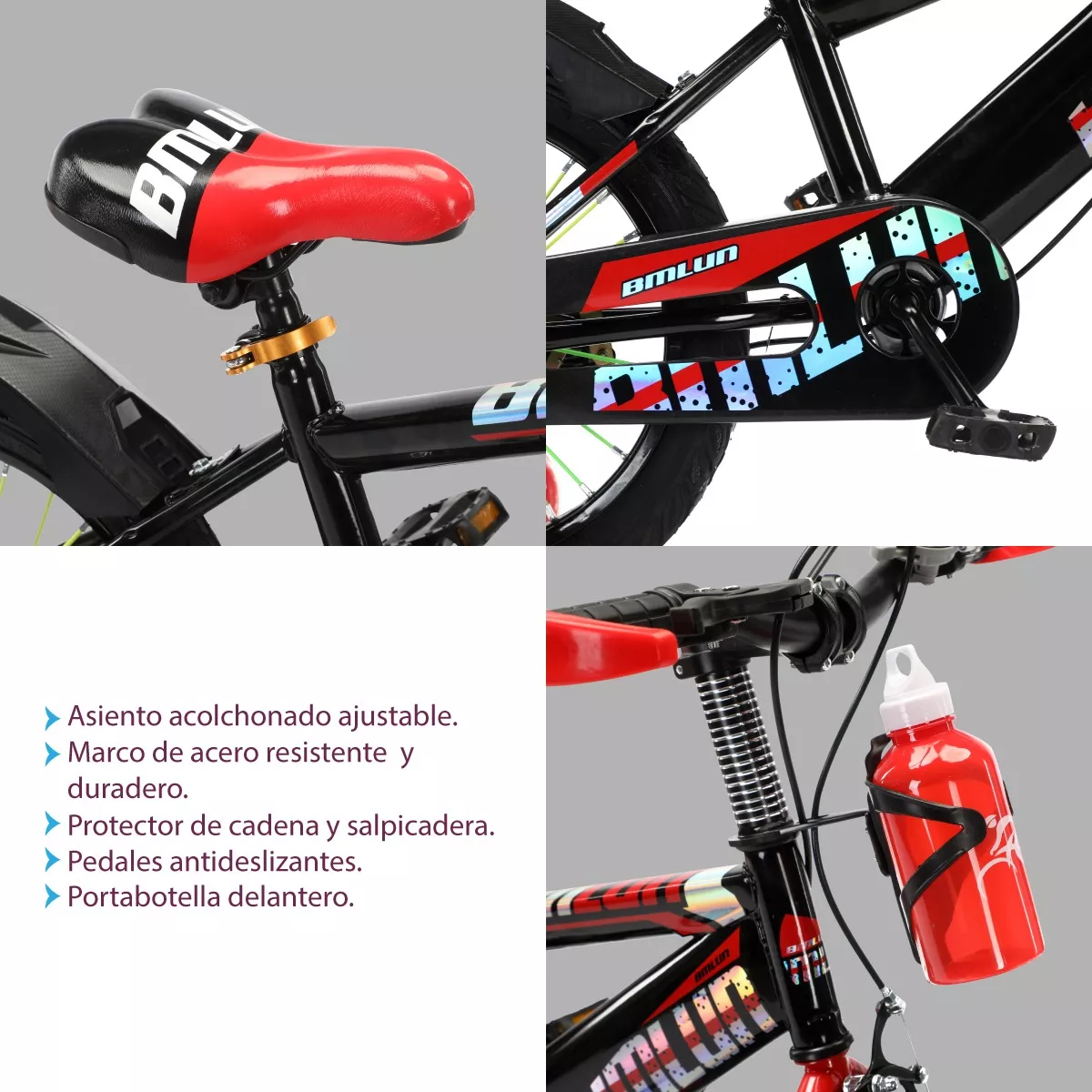 Foto 4 pulgar | Bicicleta Entrenadora Aeiou Qk-15 Azul con Portabotellas R16 para Niños