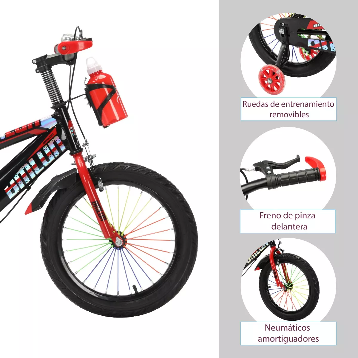 Foto 5 pulgar | Bicicleta Entrenadora Aeiou Qk-15 Azul con Portabotellas R16 para Niños