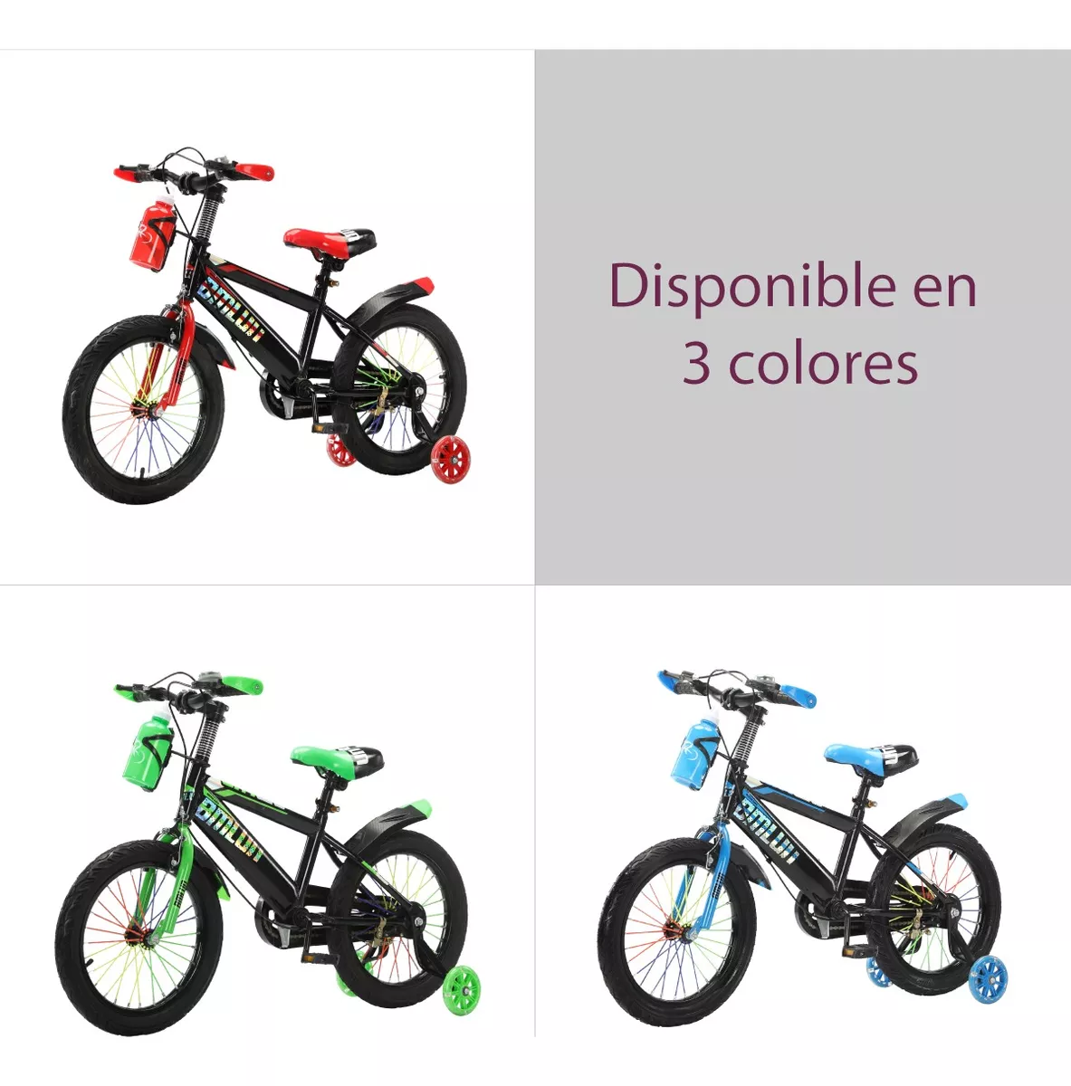 Foto 6 pulgar | Bicicleta Entrenadora Aeiou Qk-15 Azul con Portabotellas R16 para Niños