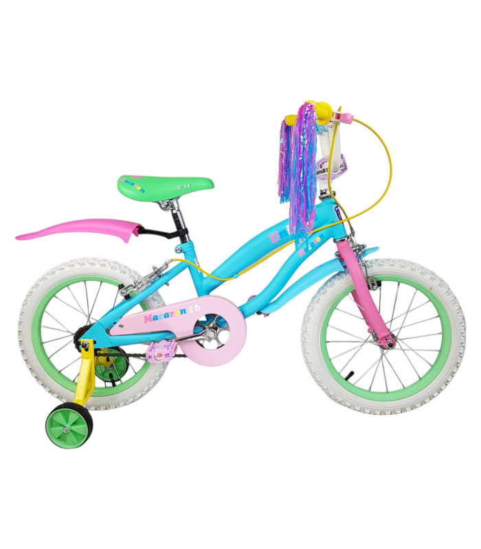 Bicicleta R16 Llantas Aire y Entrenamiento Multicolor para Niñas