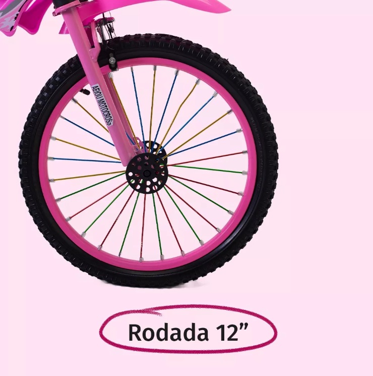 Foto 6 pulgar | Bicicleta Entrenadora para Niños Aeiou Moto Cross Rodado 12 Rosa