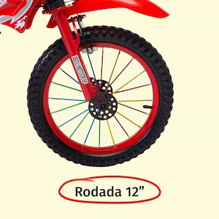 Foto 5 | Bicicleta Entrenadora para Niños AEIOU Moto Cross Rodado 12 Roja