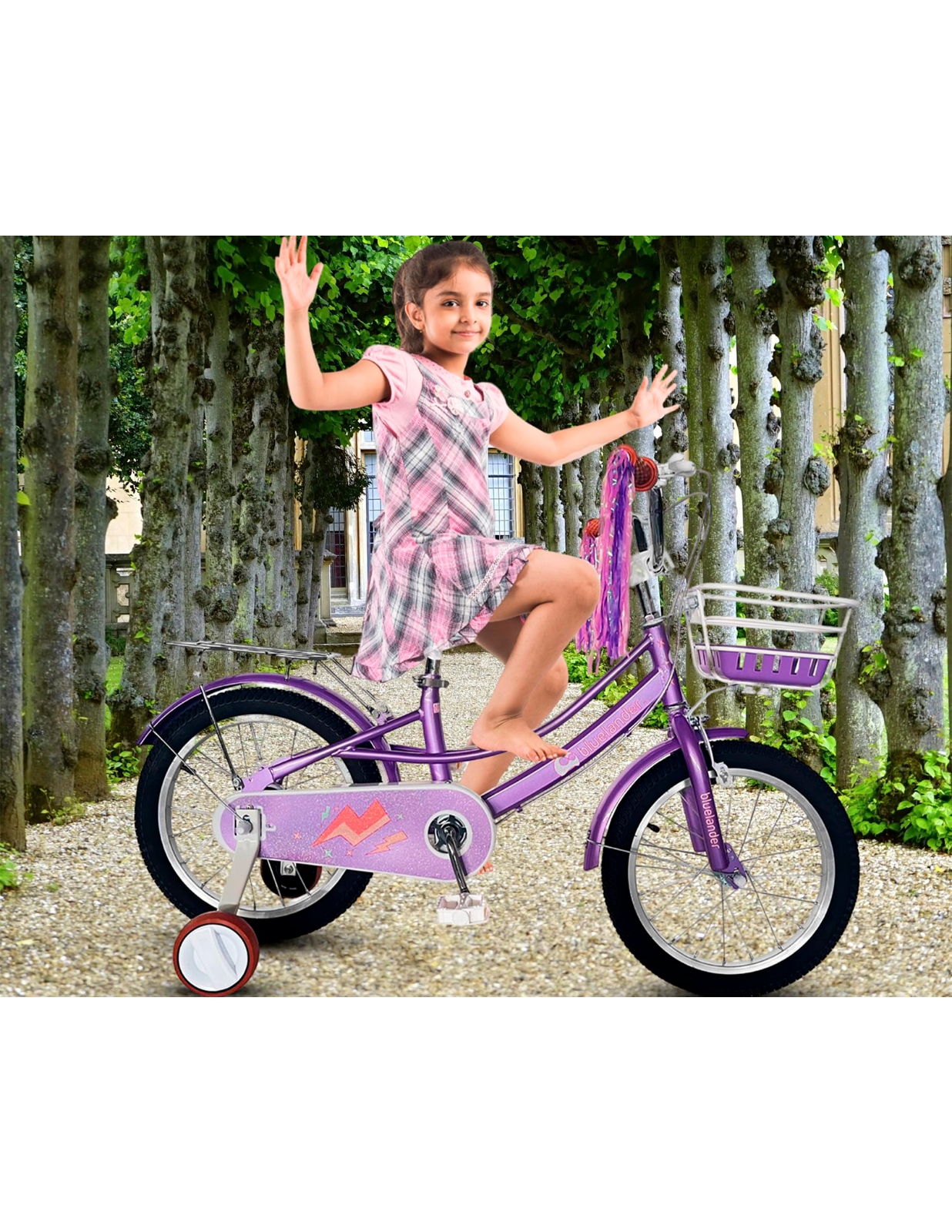 Foto 5 pulgar | Bicicleta Infantil con Ruedas  y Accesorios Morada par Niña