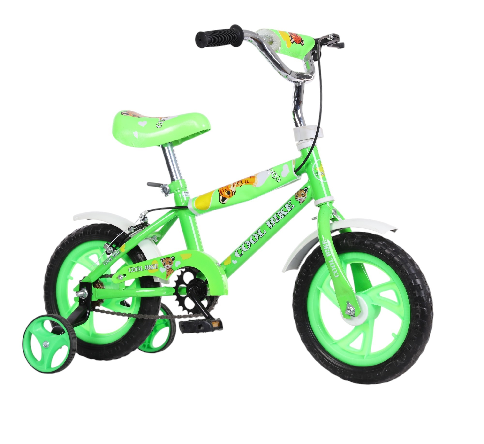 Bicicleta Entrenadora De Niños Aeiou Qk-22 R12 Cool Verde