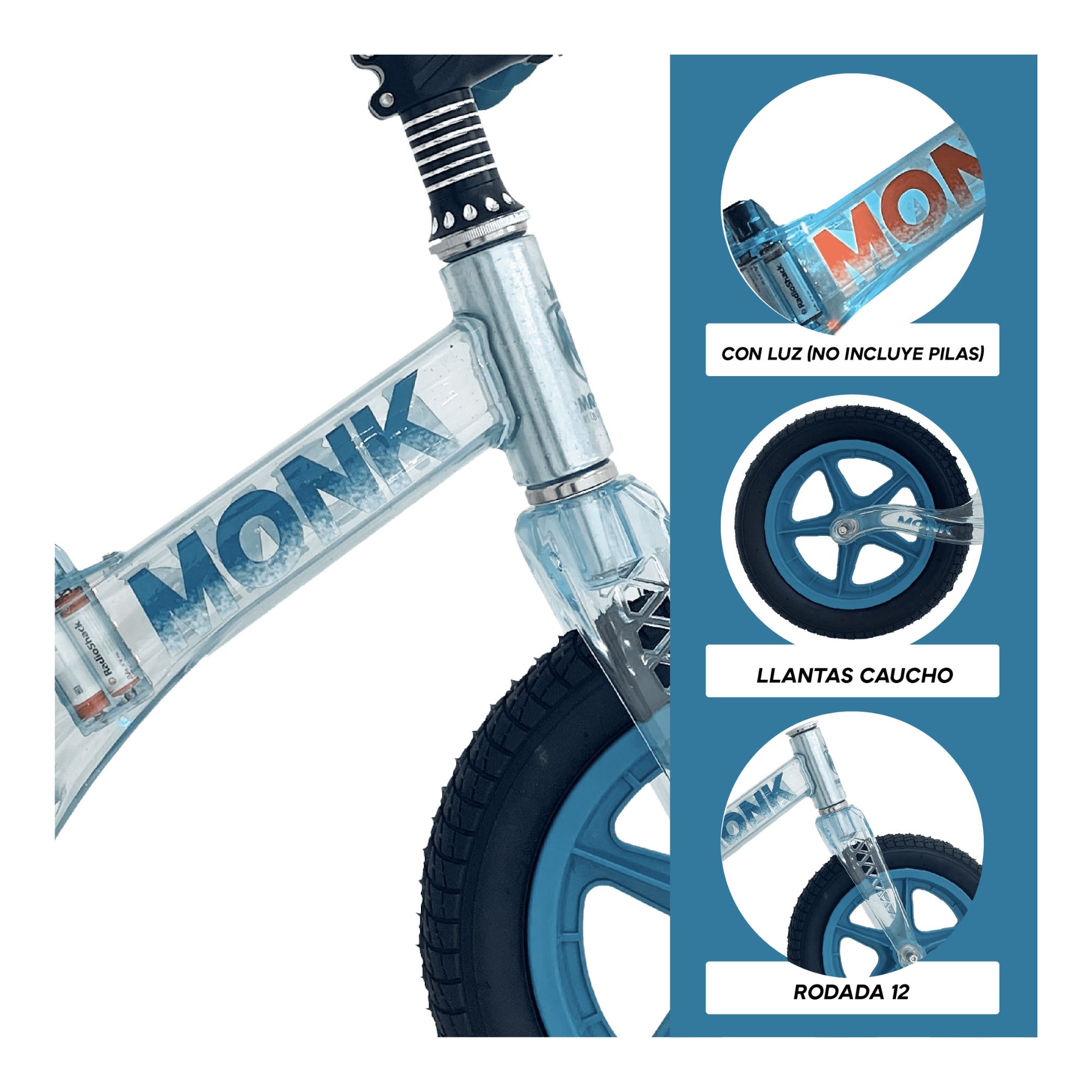 Foto 4 pulgar | Bicicleta Infantil Balance Monk  R12 Azul