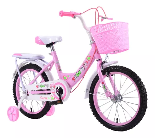 Foto 2 | Bicicleta Entrenadora De Niña Aeiou Yn-003 R12 Parrilla Rosa