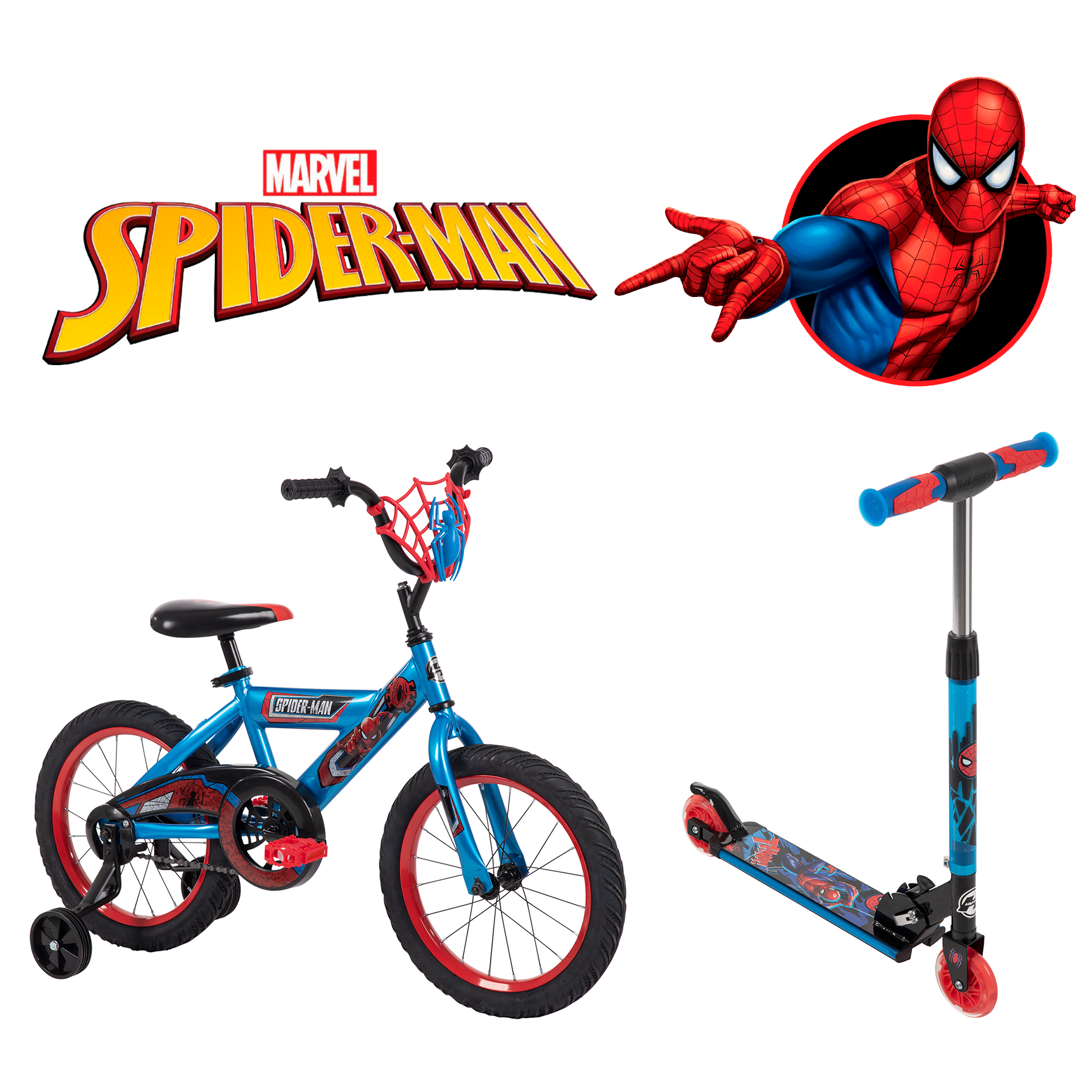 Foto 2 pulgar | Bicicleta Spiderman R16 Con Scooter