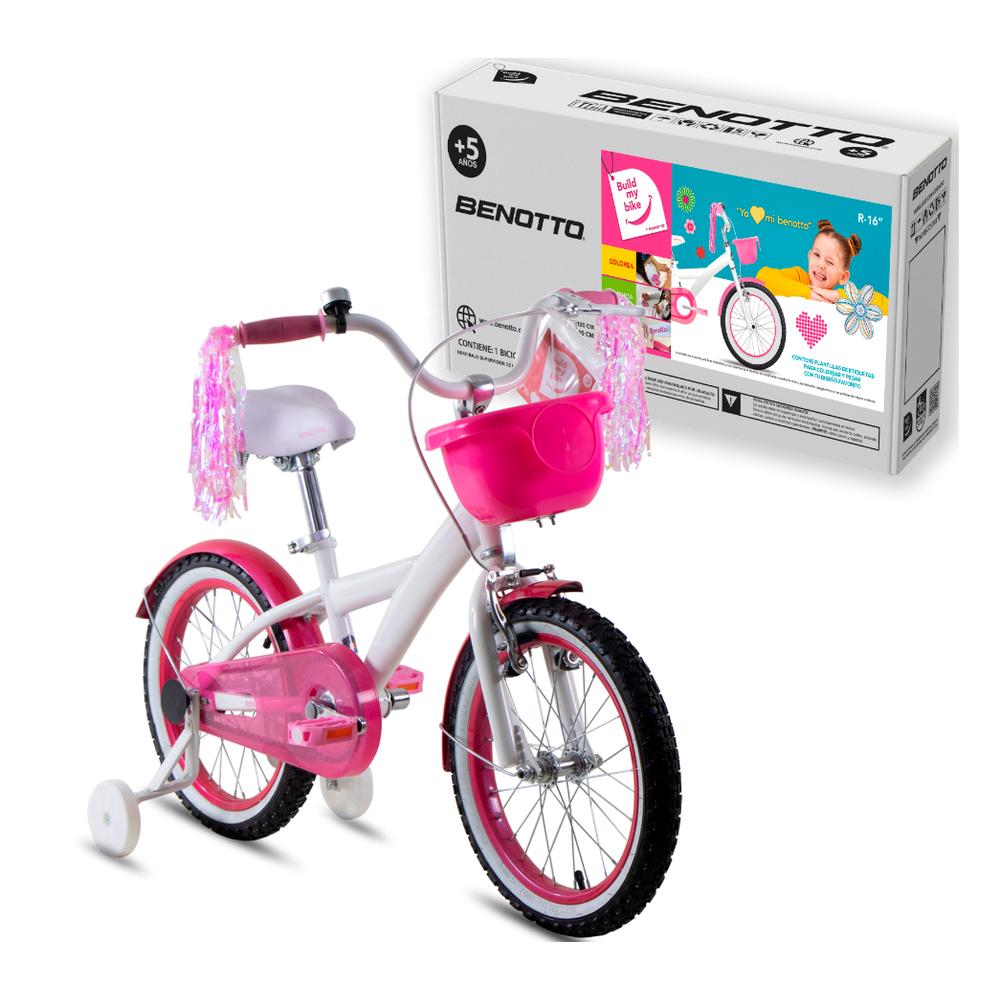 Bicicleta Build My Bike R16 Niña Freno Contrapedal Blanco