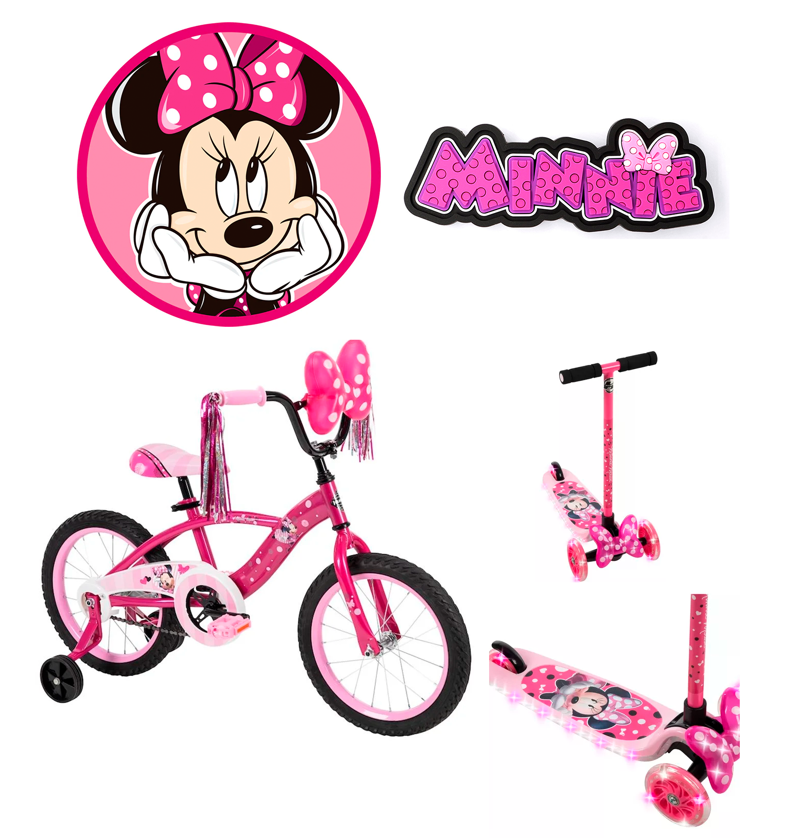 Foto 3 pulgar | Bicicleta Ninas Minnie Mouse R16 con Scooter