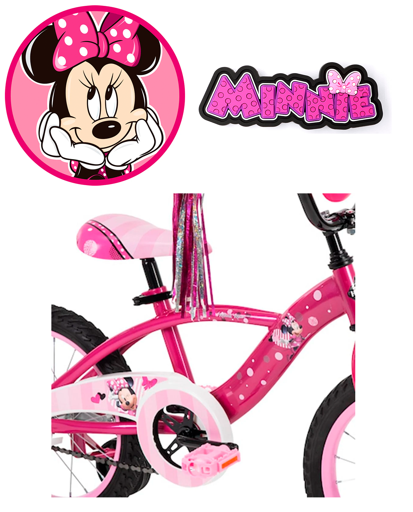 Foto 4 pulgar | Bicicleta Ninas Minnie Mouse R16 con Scooter