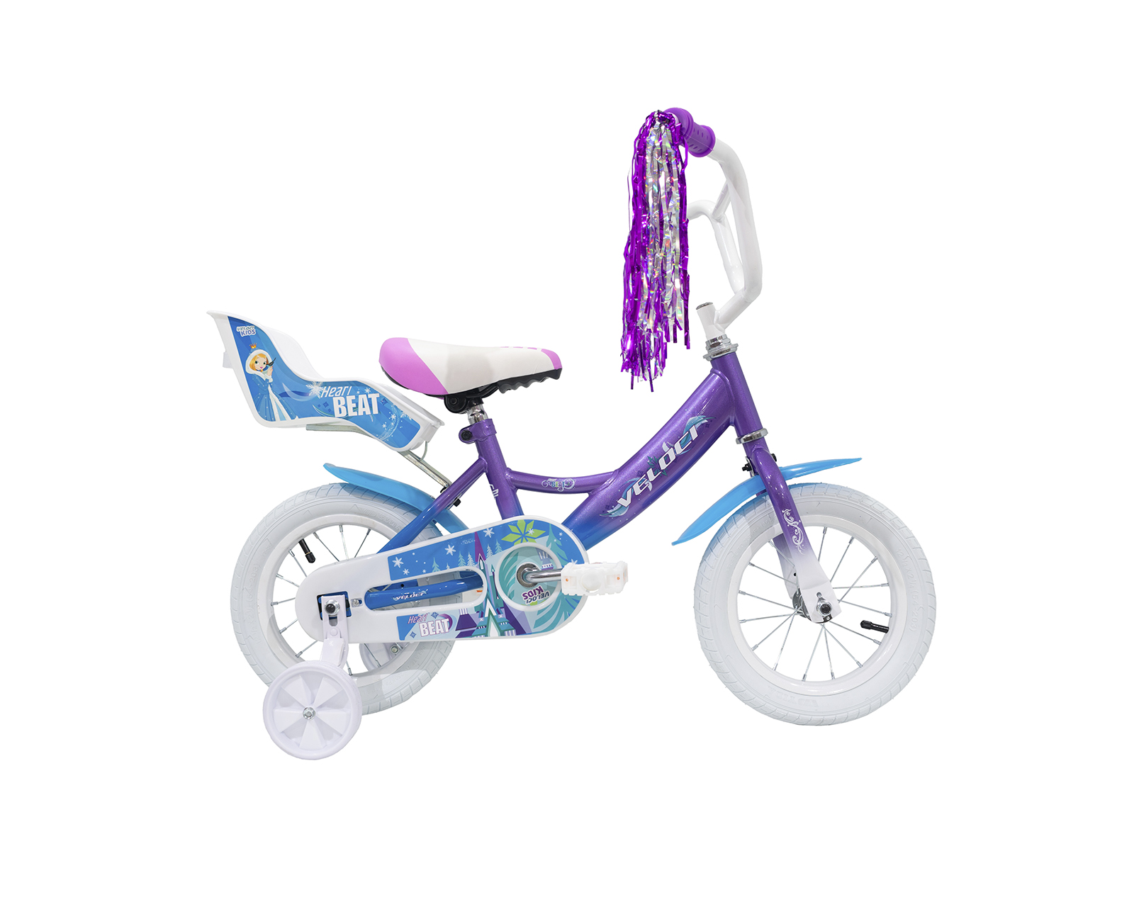 Bicicleta Veloci Heart Beat Rodada 12 Morado