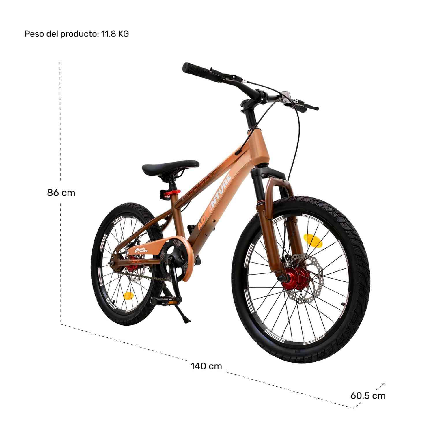 Foto 6 | Bicicleta Infantil Little Monkey 20" Naranja